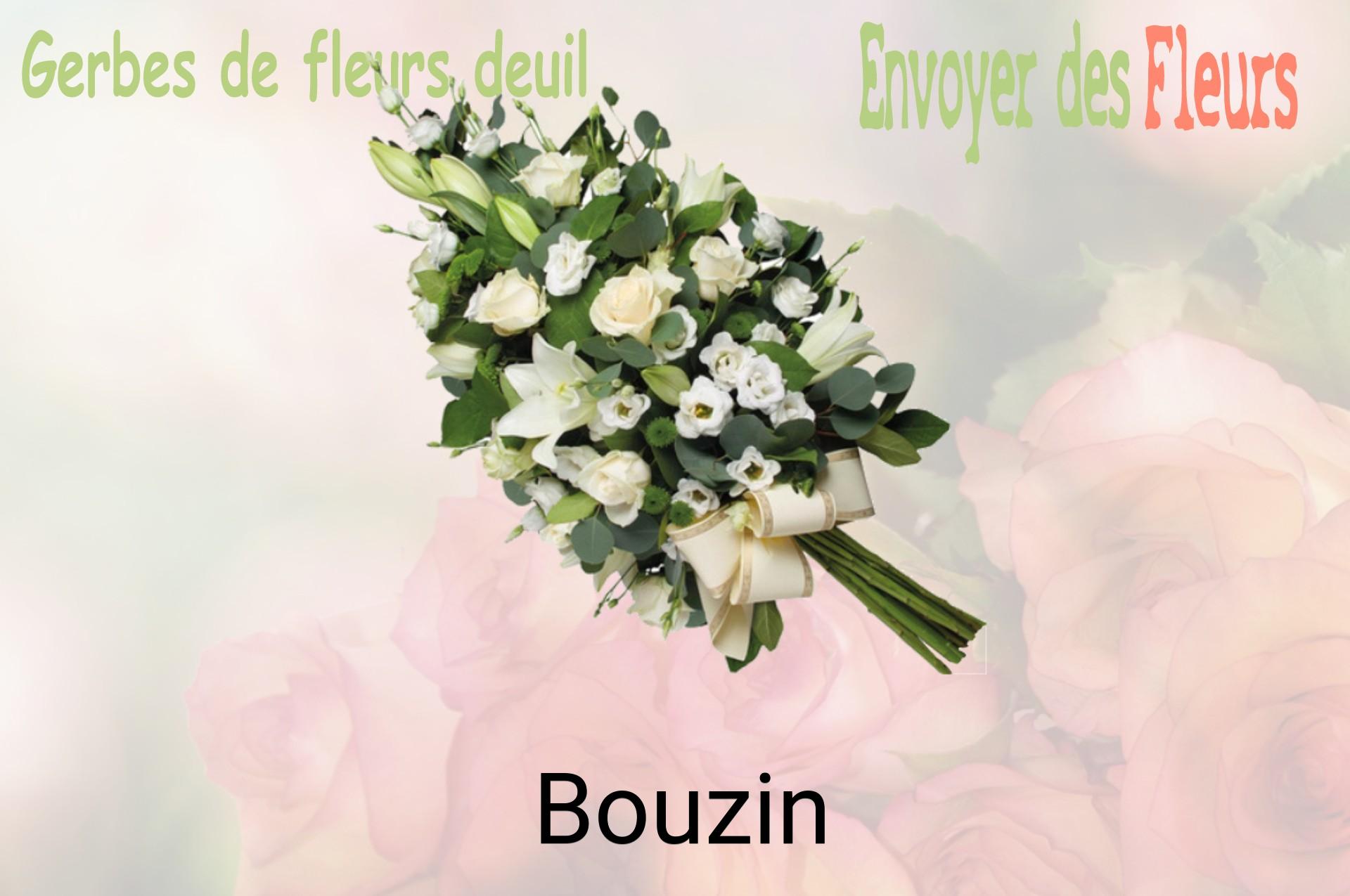 Gerbe de fleurs de deuil livrée à Bouzin